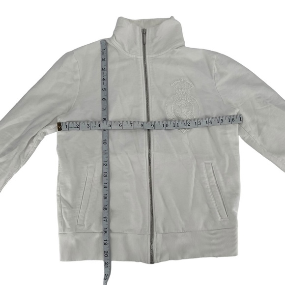 Lauren Ralph Lauren White Embellished Logo Long Sleeve Sweatshirt Size S Women's - Picture 5 of 6